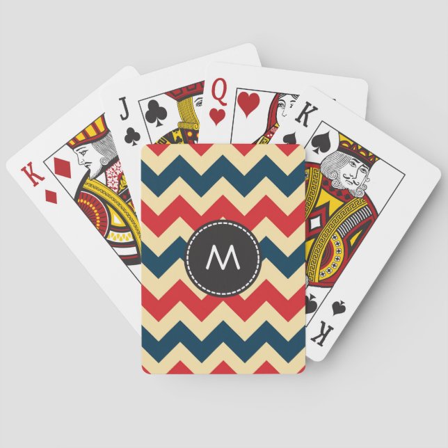 Jeu De Cartes Motif tendance Chevron Zigzag (dos)