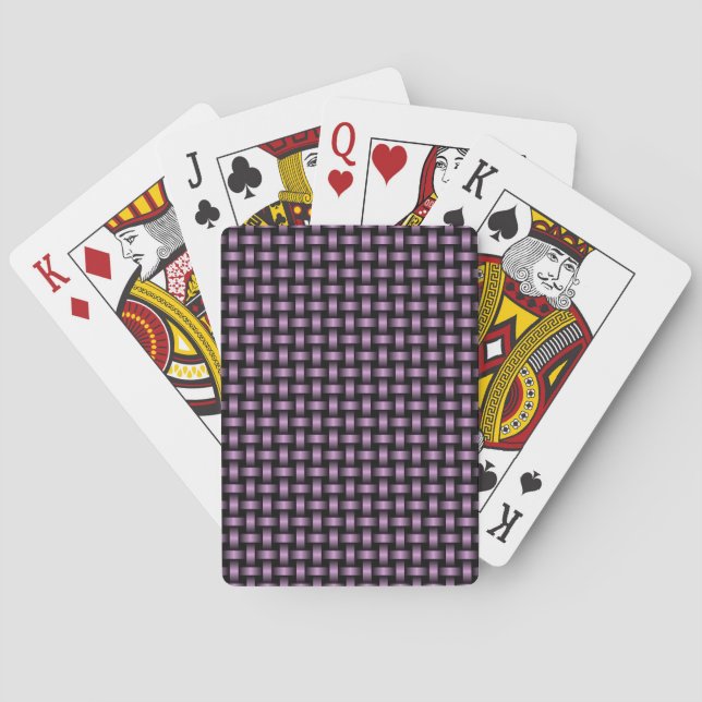 Jeu De Cartes Motif Tissé Noir Violet (dos)