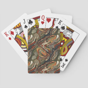Jeu De Cartes Motif tourbillonnant de tons terreux abstraits