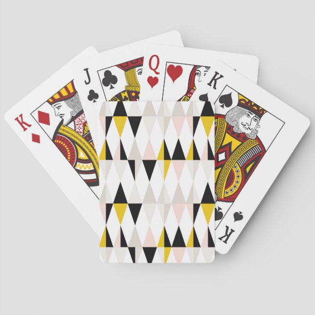 Jeu De Cartes Motif triangle géométrique fractionné (dos)