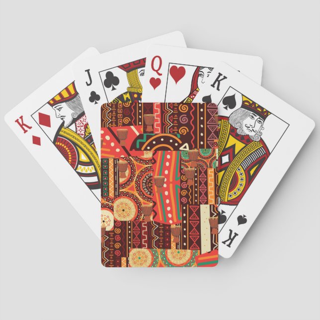 Jeu De Cartes Motif tribal Afrocentrique Kente (dos)