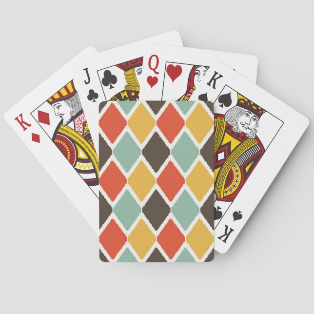 Jeu De Cartes Motif tribal de mode d'ikat moderne (dos)