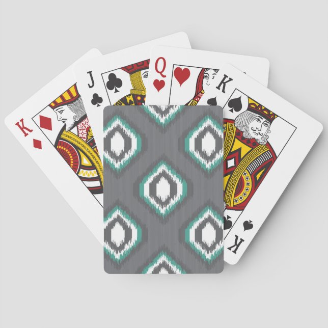 Jeu De Cartes Motif tribal de rétro ikat géométrique (dos)