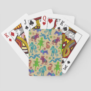 Jeu De Cartes Motif tribal primitif de la culture mexicaine afri