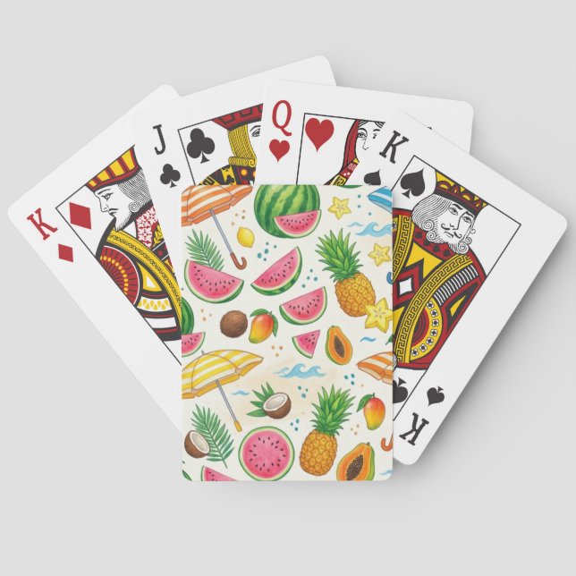 Jeu De Cartes Motif tropical (dos)
