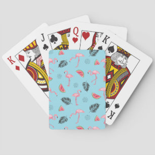 Jeu De Cartes Motif tropical à la mode de Flamant rose et de