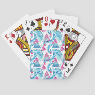 Jeu De Cartes Motif tropical de feuille d'aquarelle abstraite