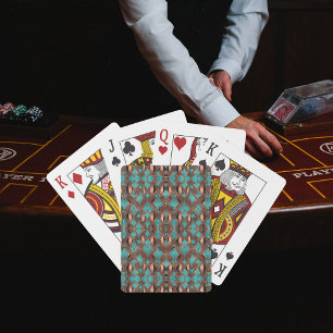 Jeu De Cartes Motif Turquoise en cuivre
