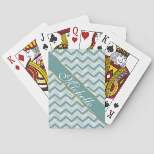 Jeu De Cartes Motif turquoise et Crystal Zigzag