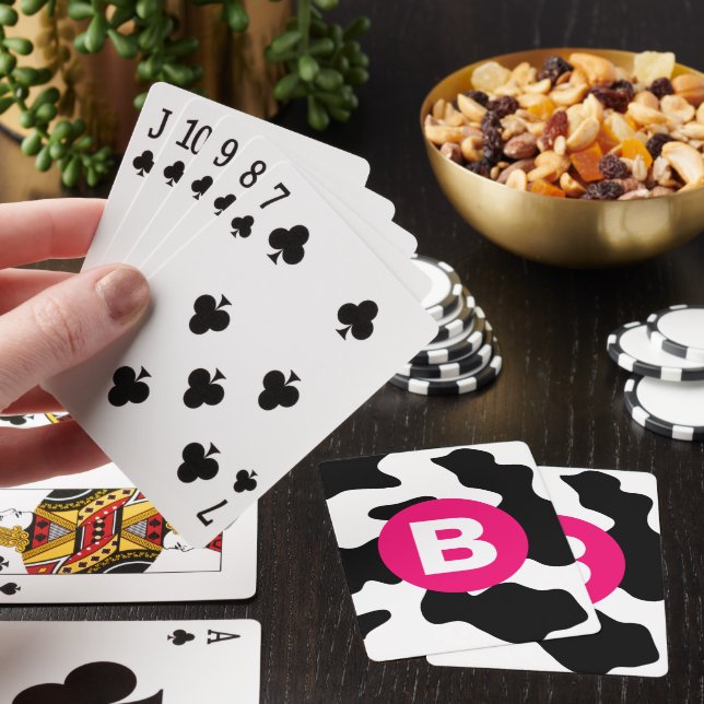 Jeu De Cartes Motif vache fantaisie patch en rose monogramme (In Situ)