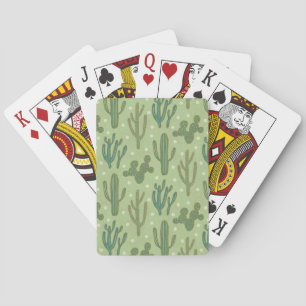 Jeu De Cartes Motif vert de cactus d'étape   de Geo de sud-ouest