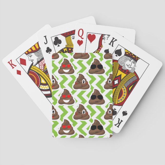 Jeu De Cartes Motif vert Emojis de dunette de zigzag (dos)