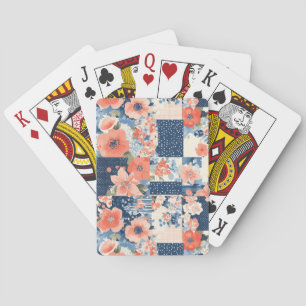 Jeu De Cartes Motif vintage à écailles florales (11)