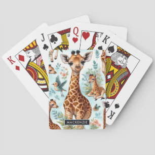 Jeu De Cartes Motif vintage Cute Baby Giraffe