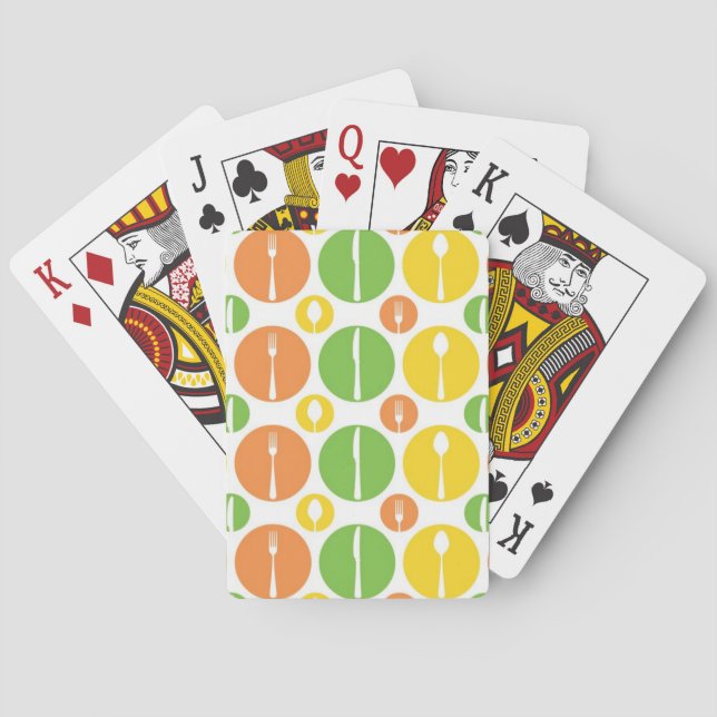 Jeu De Cartes Motif vintage de couverts (dos)
