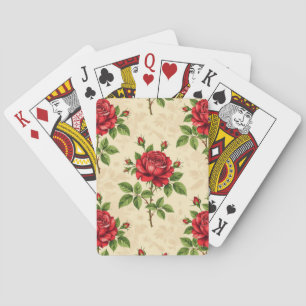 Jeu De Cartes Motif vintage de rose rouge