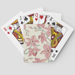 Jeu De Cartes Motif Vintage orchidée : Papier élégant