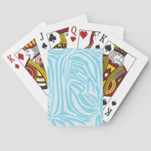 Jeu De Cartes Motif Zèbre Bleu