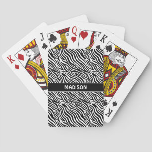 Jeu De Cartes Motif zèbre nom personnalisé