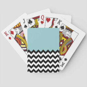 Jeu De Cartes Motif Zigzag noir et blanc, Chevron, Bleu