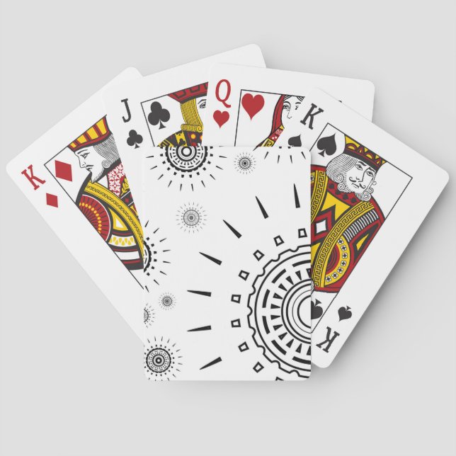 Jeu De Cartes Motifs d'éclats noirs sur fond blanc (dos)