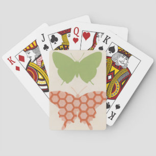 Jeu De Cartes Motifs papillons décoratifs sur Arrière - plan crè