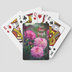 Jeu De Cartes Motivation de la fleur rose et blanche Dahlia