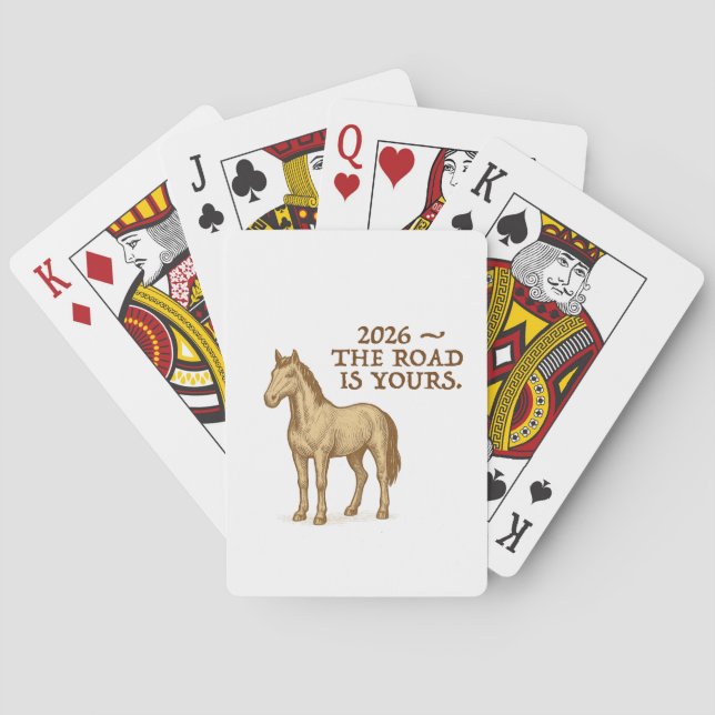 Jeu De Cartes Motivational text and horse (dos)