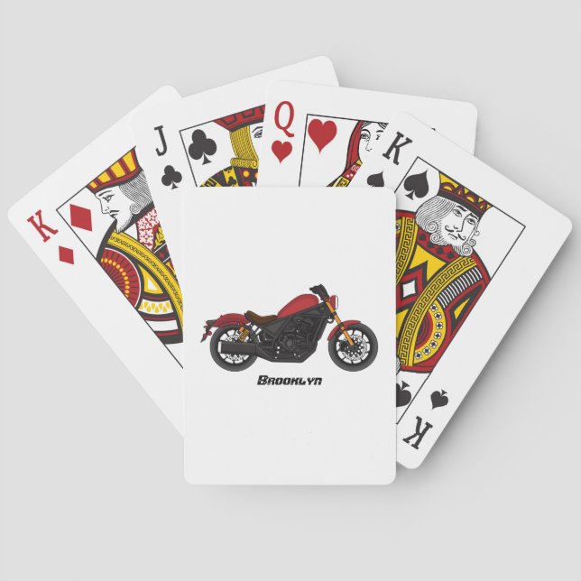 Jeu De Cartes moto de style croiseur cool (dos)