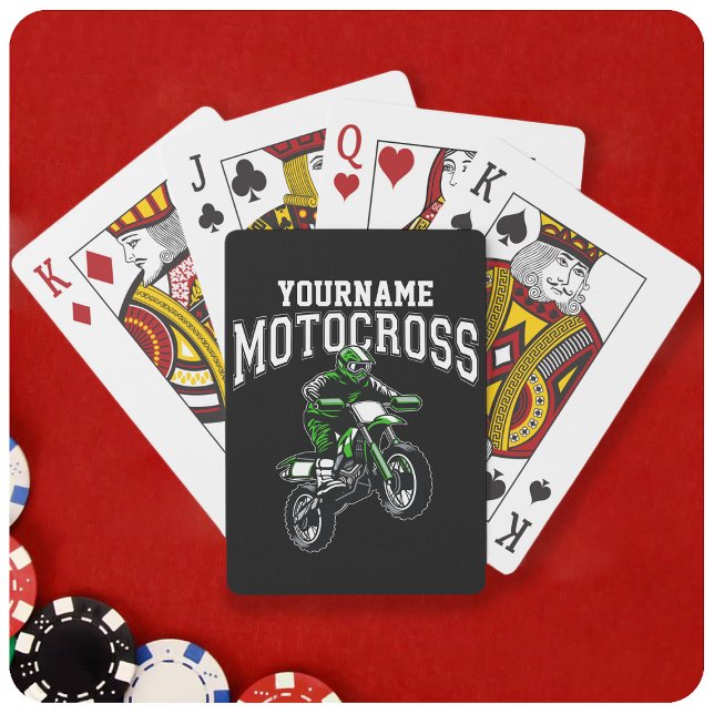 Jeu De Cartes Motocross personnalisé pilote de moto de cross  (Créateur téléchargé)