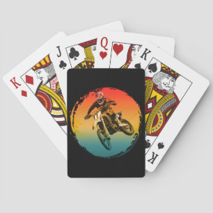 Jeu De Cartes motocycliste de moto cross vintage moto