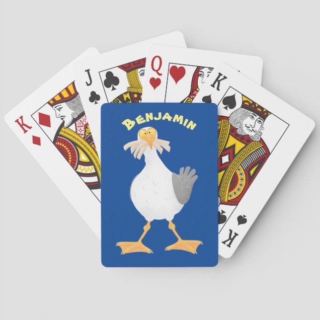 Jeu De Cartes Mouette drôle avec dessin animé de frites (dos)