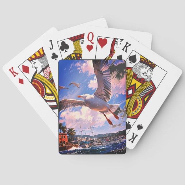 Jeu De Cartes Mouette géante avec sardine : Illustrati joueuse (dos)