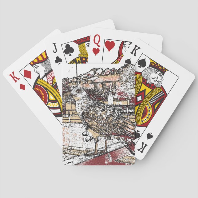 Jeu De Cartes Mouette sur le pont à Hythe (dos)