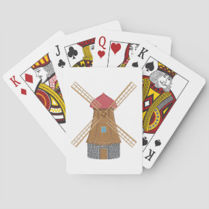 Jeu De Cartes Moulin à vent en bois traditionnel rustique