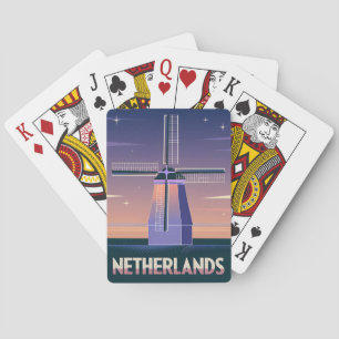Jeu De Cartes Moulin à vent Neon Vaporwave Pays-Bas des années 8