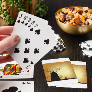 Jeu De Cartes Moulins à vent au lever du soleil