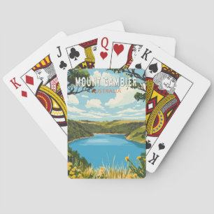 Jeu De Cartes Mount Gambier Australia Travel Art Vintage