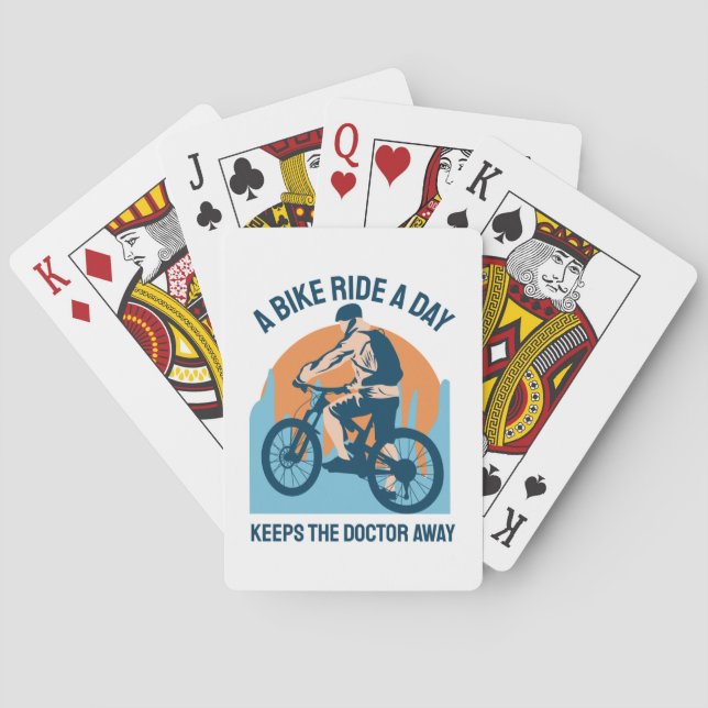 Jeu De Cartes Mountain Rider Design Cool - Une Balade À Vélo Par (dos)