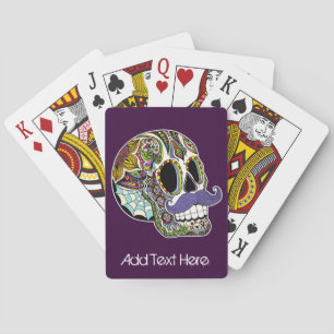 Jeu De Cartes Moustache Crâne de sucre (couleur) Jouer des carte