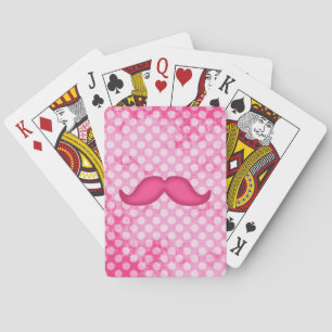 Jeu De Cartes Moustache hipster rose chaud et Motif de points Po
