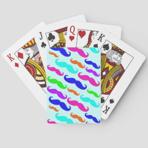 Jeu De Cartes Moustaches de couleur claire néon jouant aux carte