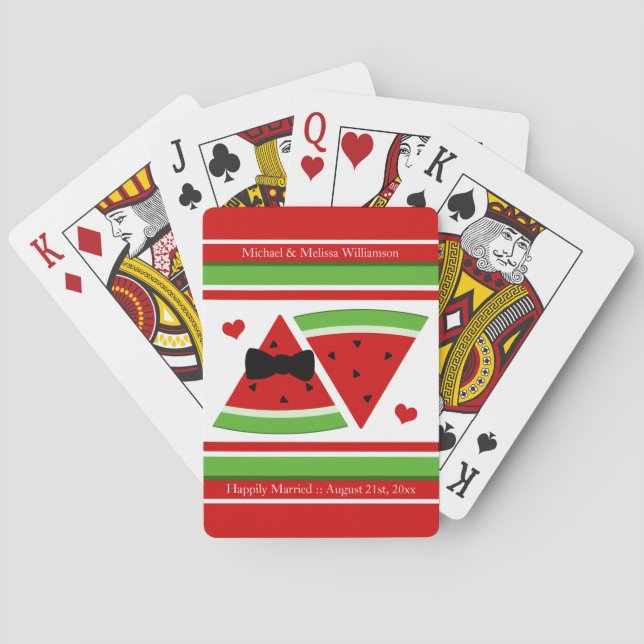 Jeu De Cartes Mr & Mrs Watermelon Personalized Playing Cards (dos)