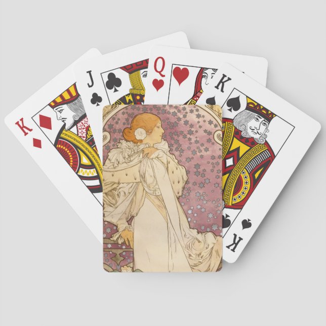 Jeu De Cartes Mucha Art nouveau femme beauté (dos)