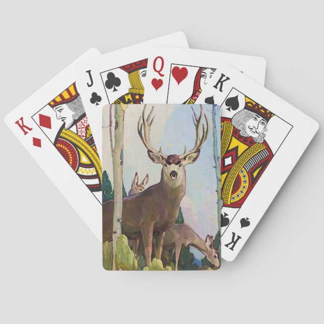 Jeu De Cartes « Mule Deer Buck et Doe » par W Herbert Dunton (dos)