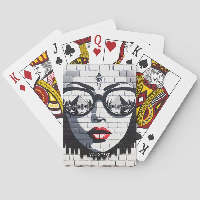 Jeu De Cartes Mur de visage fantaisiste en Égypte (dos)