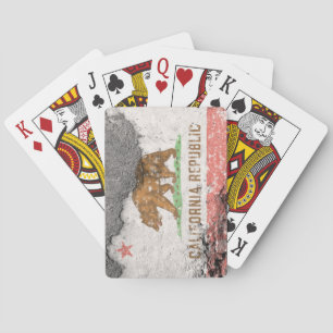 Jeu De Cartes mur en brique du drapeau de la californie