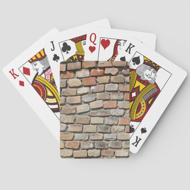 Jeu De Cartes Mur vintage en briques (dos)