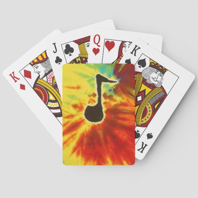 Jeu De Cartes Music Note Tie Dye Bicycle Lecture Cartes (dos)