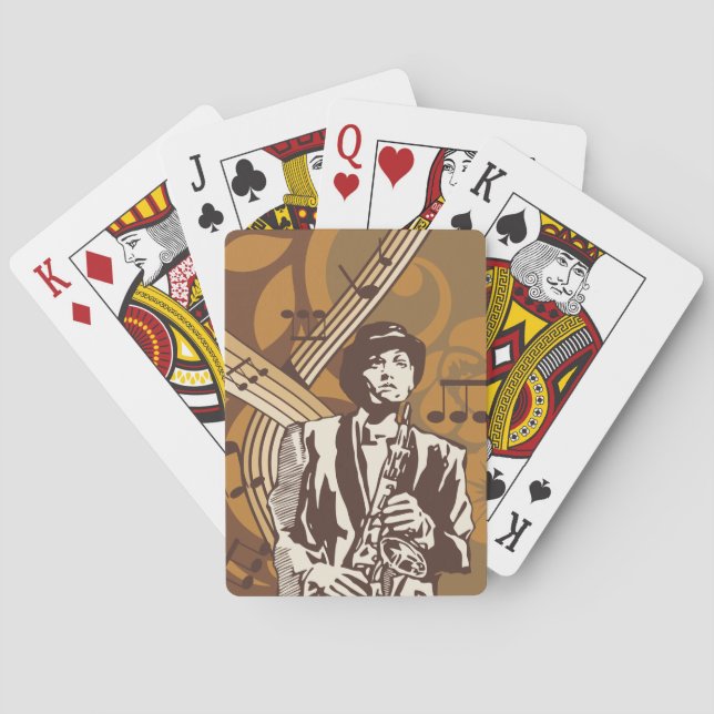 Jeu De Cartes Musicien de jazz avec saxophone (dos)